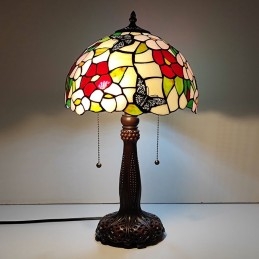 Tiffany lamp punane vitraaž...